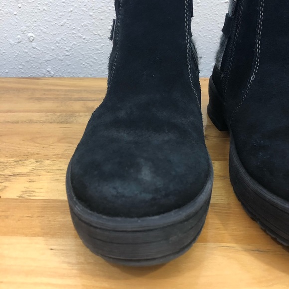 Earth Origins Black Suede Leather Ankle Boot Size 10 - Picture 9 of 16